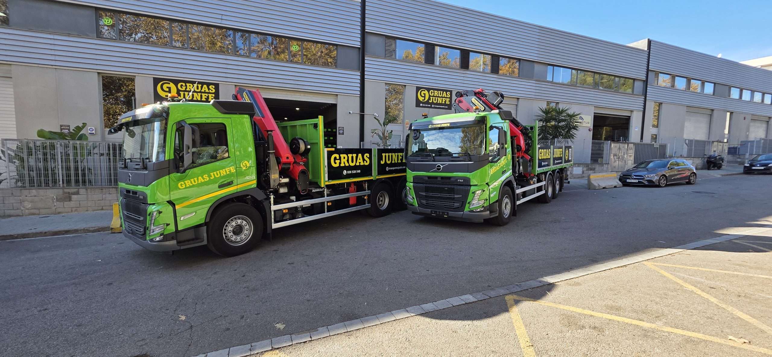 os nuevos camiones grúa Volvo FM 420 de Grúas Junfe con grúas Palfinger.